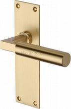 Load image into Gallery viewer, Heritage Brass Door Handle Lever Latch Bauhaus Design
