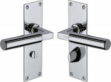 Load image into Gallery viewer, Heritage Brass Door Handle for Bathroom Bauhaus Design