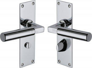 Heritage Brass Door Handle for Bathroom Bauhaus Design