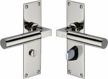 Load image into Gallery viewer, Heritage Brass Door Handle for Bathroom Bauhaus Design