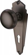 Load image into Gallery viewer, Heritage Brass Mortice Knob on Lock Plate Broadway Design