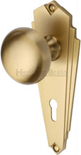 Load image into Gallery viewer, Heritage Brass Mortice Knob on Lock Plate Broadway Design