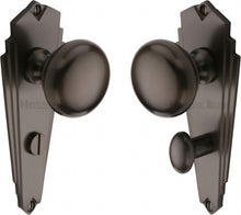 Load image into Gallery viewer, Heritage Brass Mortice Knob on Bathroom Plate Broadway Design