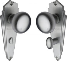 Load image into Gallery viewer, Heritage Brass Mortice Knob on Bathroom Plate Broadway Design