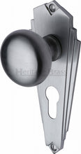 Load image into Gallery viewer, Heritage Brass Mortice Knob on Euro Profile Plate Broadway Design