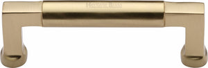 Heritage Brass Cabinet Pull Bauhaus Design 101mm CTC