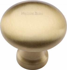Heritage Brass Cabinet Knob Mushroom Design 32mm
