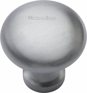 Heritage Brass Cabinet Knob Mushroom Design 32mm