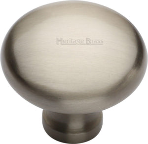 Heritage Brass Cabinet Knob Mushroom Design 38mm