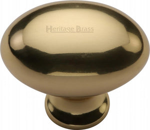 Heritage Brass Cabinet Knob Oval Design 32mm