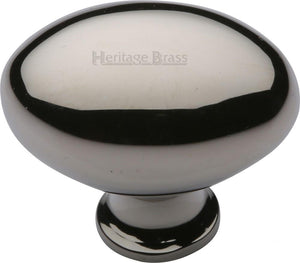 Heritage Brass Cabinet Knob Oval Design 32mm