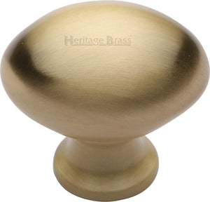 Heritage Brass Cabinet Knob Oval Design 32mm