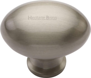 Heritage Brass Cabinet Knob Oval Design 32mm