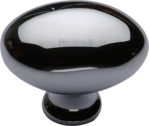 Heritage Brass Cabinet Knob Oval Design 38mm