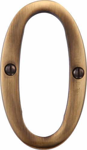 Heritage Brass Numeral 0 Face Fix 76mm (3