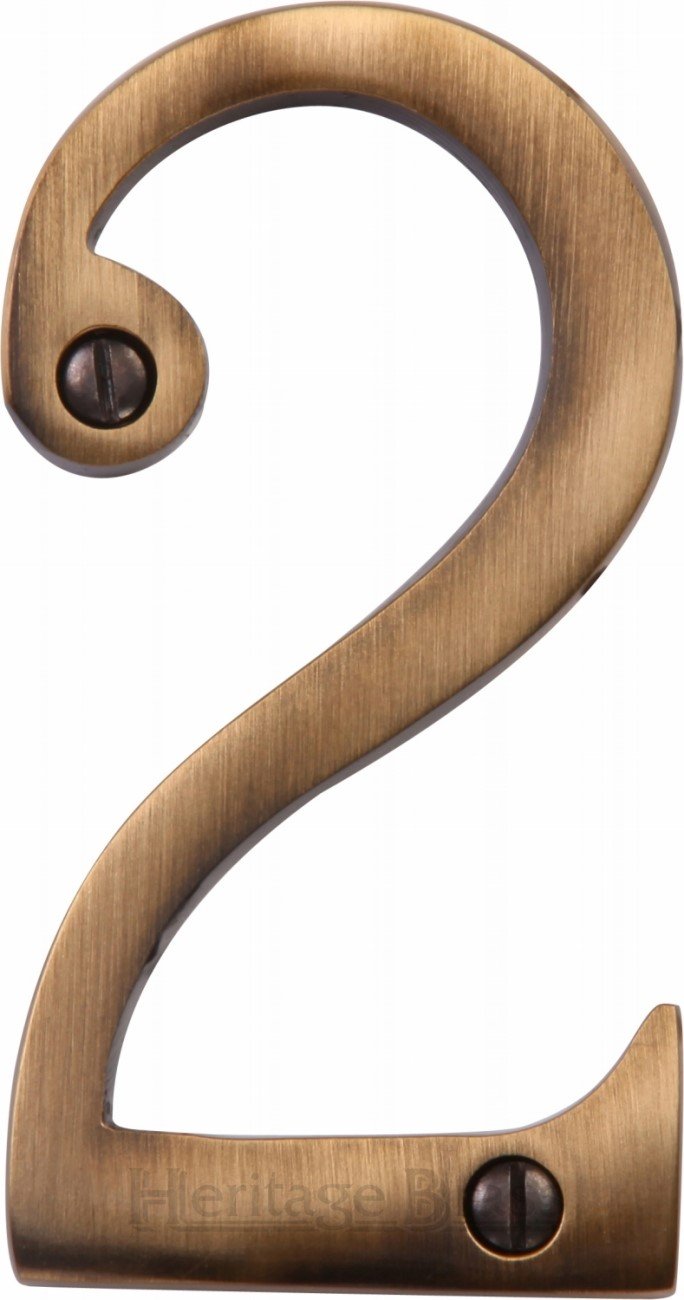 Heritage Brass Numeral 2 Face Fix 76mm (3