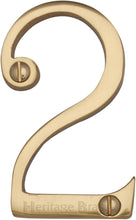 Load image into Gallery viewer, Heritage Brass Numeral 2 Face Fix 76mm (3&quot;)