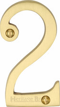 Load image into Gallery viewer, Heritage Brass Numeral 2 Face Fix 76mm (3&quot;)