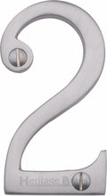 Load image into Gallery viewer, Heritage Brass Numeral 2 Face Fix 76mm (3&quot;)