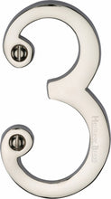 Load image into Gallery viewer, Heritage Brass Numeral 3 Face Fix 76mm (3&quot;)