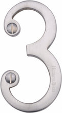 Load image into Gallery viewer, Heritage Brass Numeral 3 Face Fix 76mm (3&quot;)