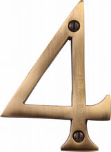 Load image into Gallery viewer, Heritage Brass Numeral 4 Face Fix 76mm (3&quot;)
