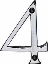 Load image into Gallery viewer, Heritage Brass Numeral 4 Face Fix 76mm (3&quot;)