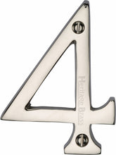 Load image into Gallery viewer, Heritage Brass Numeral 4 Face Fix 76mm (3&quot;)