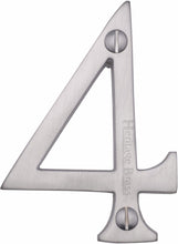 Load image into Gallery viewer, Heritage Brass Numeral 4 Face Fix 76mm (3&quot;)