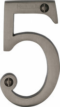 Load image into Gallery viewer, Heritage Brass Numeral 5 Face Fix 76mm (3&quot;)