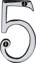 Load image into Gallery viewer, Heritage Brass Numeral 5 Face Fix 76mm (3&quot;)