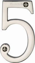 Load image into Gallery viewer, Heritage Brass Numeral 5 Face Fix 76mm (3&quot;)
