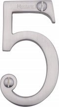 Load image into Gallery viewer, Heritage Brass Numeral 5 Face Fix 76mm (3&quot;)