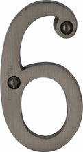 Load image into Gallery viewer, Heritage Brass Numeral 6 Face Fix 76mm (3&quot;)
