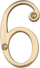 Load image into Gallery viewer, Heritage Brass Numeral 6 Face Fix 76mm (3&quot;)