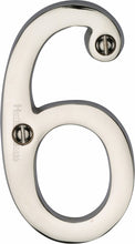 Load image into Gallery viewer, Heritage Brass Numeral 6 Face Fix 76mm (3&quot;)