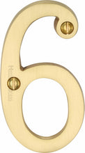 Load image into Gallery viewer, Heritage Brass Numeral 6 Face Fix 76mm (3&quot;)