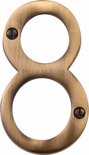 Heritage Brass Numeral 8 Face Fix 76mm (3