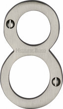 Load image into Gallery viewer, Heritage Brass Numeral 8 Face Fix 76mm (3&quot;)