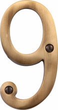 Load image into Gallery viewer, Heritage Brass Numeral 9 Face Fix 76mm (3&quot;)