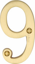 Load image into Gallery viewer, Heritage Brass Numeral 9 Face Fix 76mm (3&quot;)