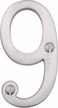 Load image into Gallery viewer, Heritage Brass Numeral 9 Face Fix 76mm (3&quot;)