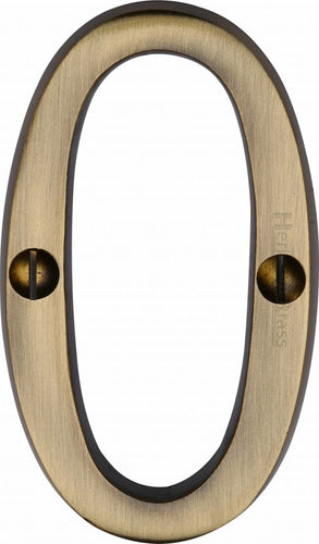Heritage Brass Numeral 0 Face Fix 76mm (3
