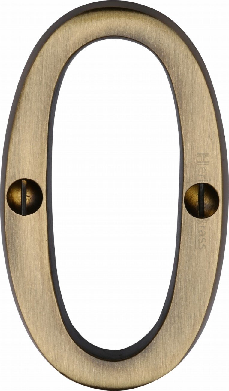 Heritage Brass Numeral 0 Face Fix 76mm (3
