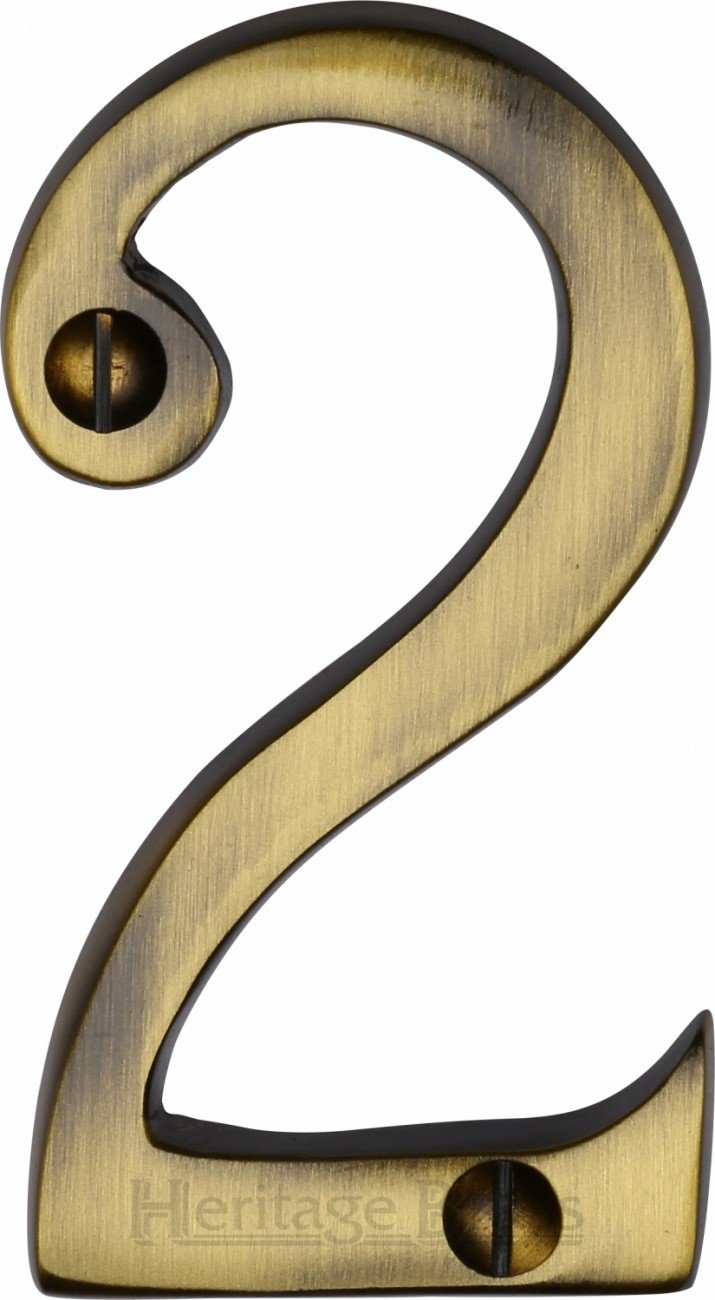 Heritage Brass Numeral 2 Face Fix 76mm (3