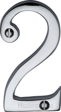 Load image into Gallery viewer, Heritage Brass Numeral 2 Face Fix 76mm (3&quot;)
