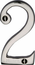 Load image into Gallery viewer, Heritage Brass Numeral 2 Face Fix 76mm (3&quot;)