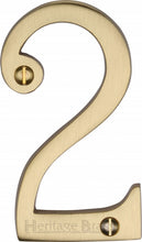 Load image into Gallery viewer, Heritage Brass Numeral 2 Face Fix 76mm (3&quot;)