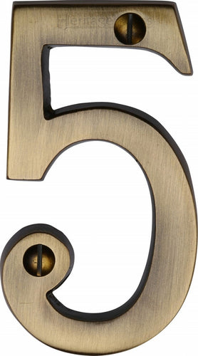 Heritage Brass Numeral 5 Face Fix 76mm (3