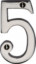 Load image into Gallery viewer, Heritage Brass Numeral 5 Face Fix 76mm (3&quot;)